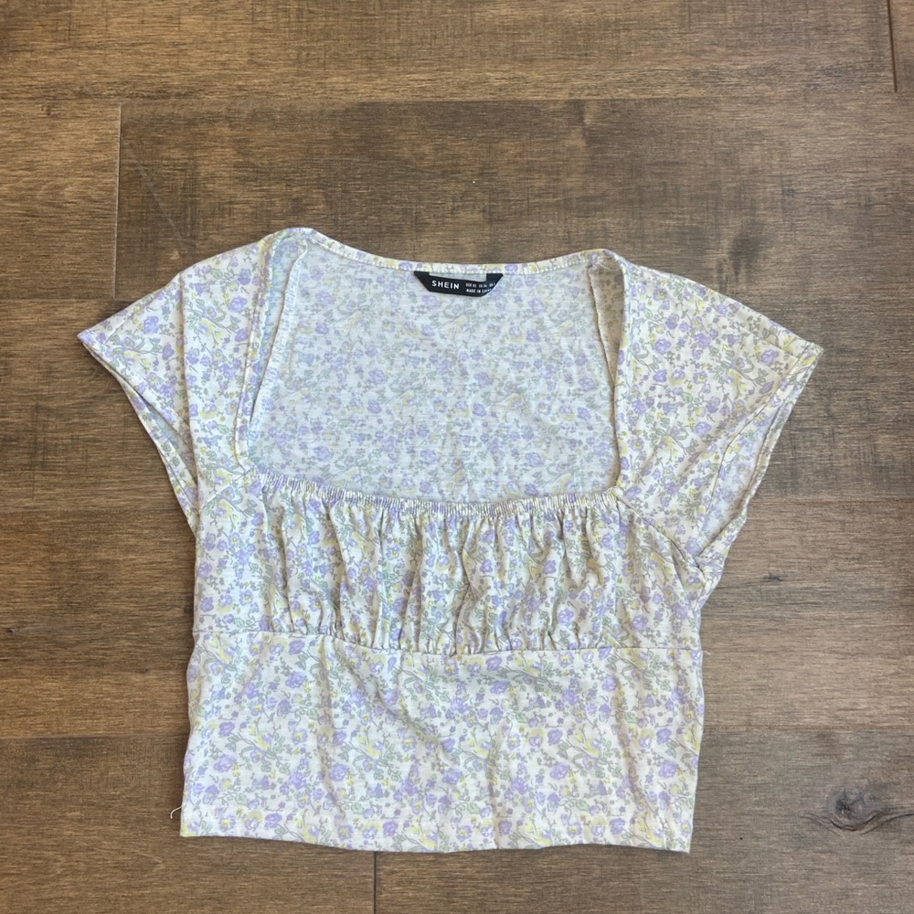 Brandy Melville Lavender Floral Blouse